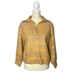 J.Crew Italian Space-Dyed 1/2 Zip Wool Cashmere Knit Sweater Womens Size Sml/Med